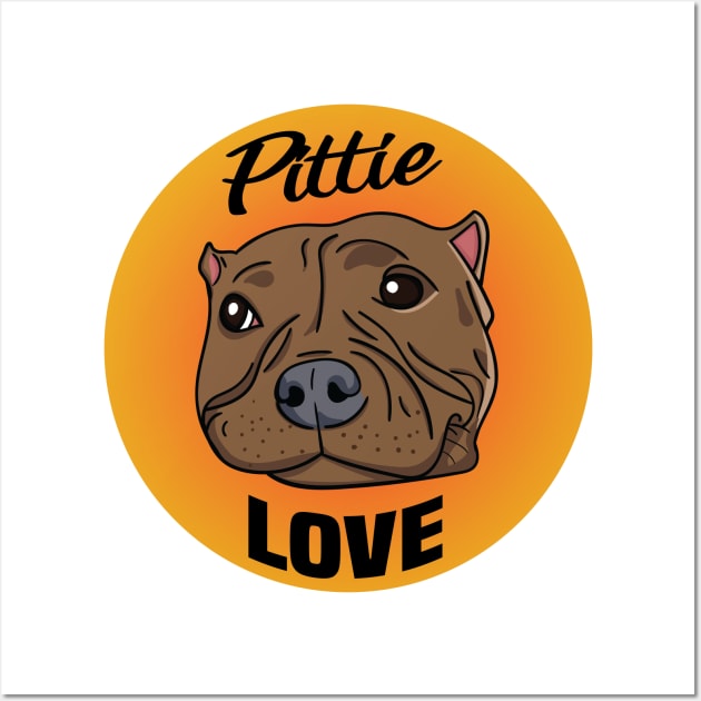 Pittie Love Pitbull Design Wall Art by Twistedburt